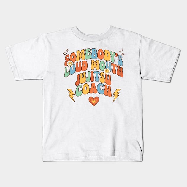 Funny Loudmouth Retro Jujitsu Coach Kids T-Shirt by Way Down South